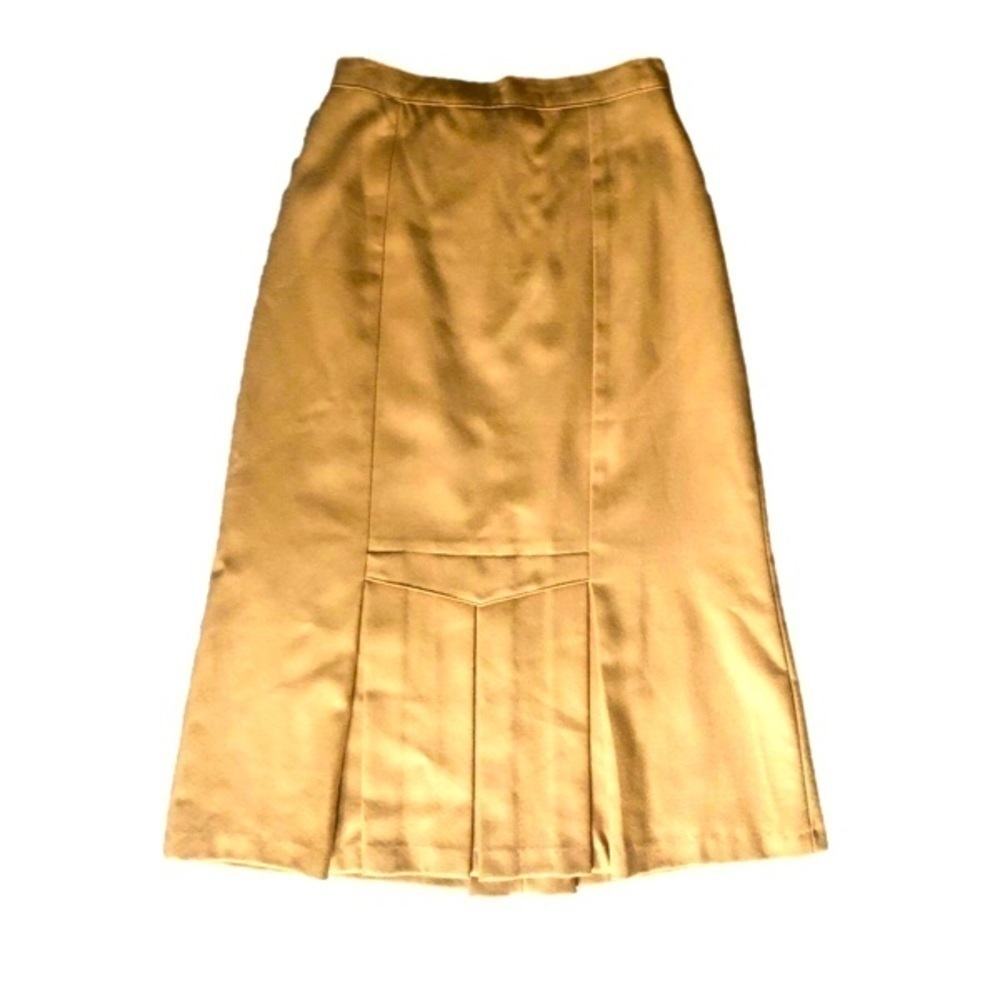 VINTAGE Virgin Wool Dainty Midi Skirt XS